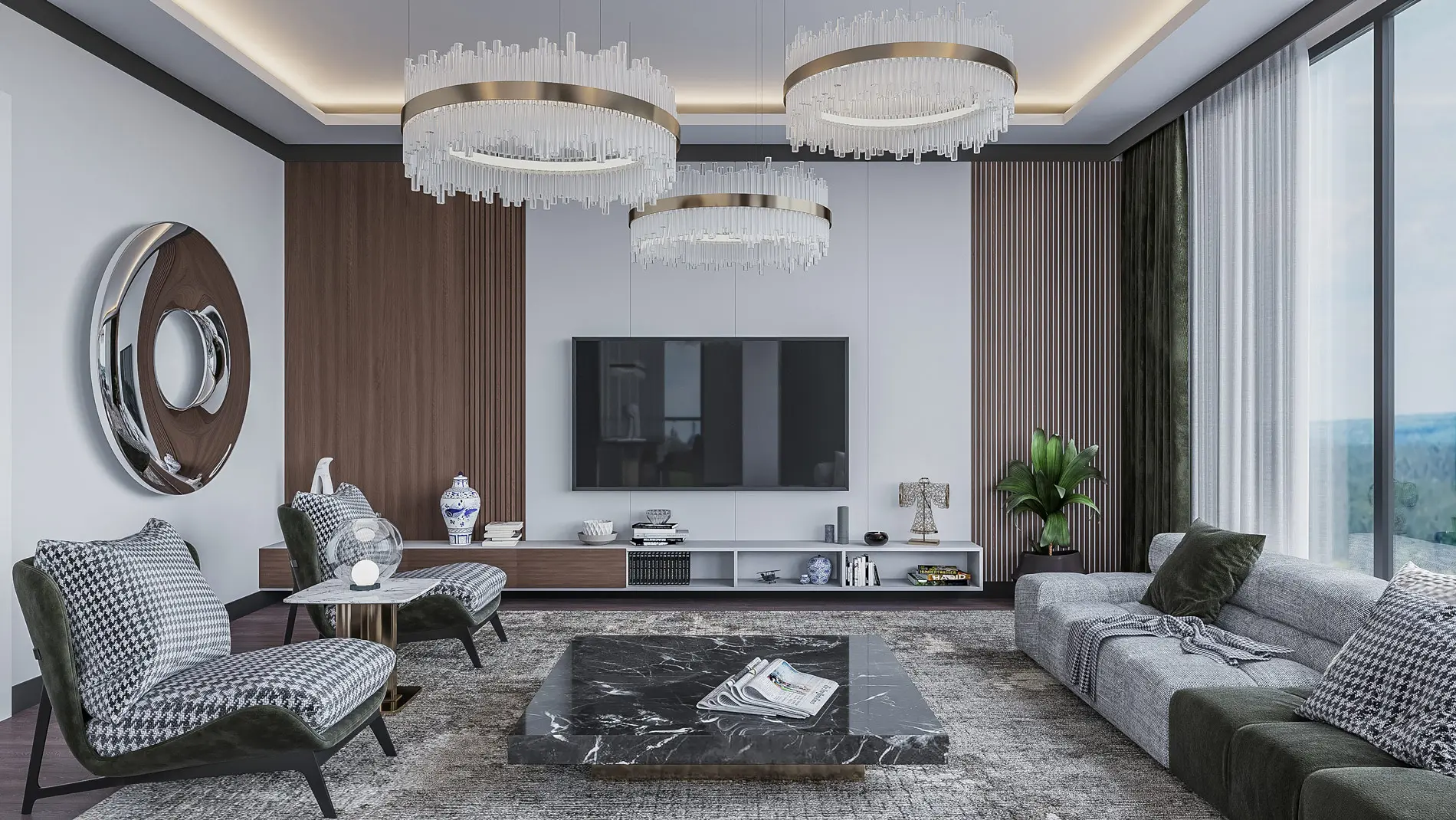 Modern 3+1 apartment interior at Vadi Çengelköy