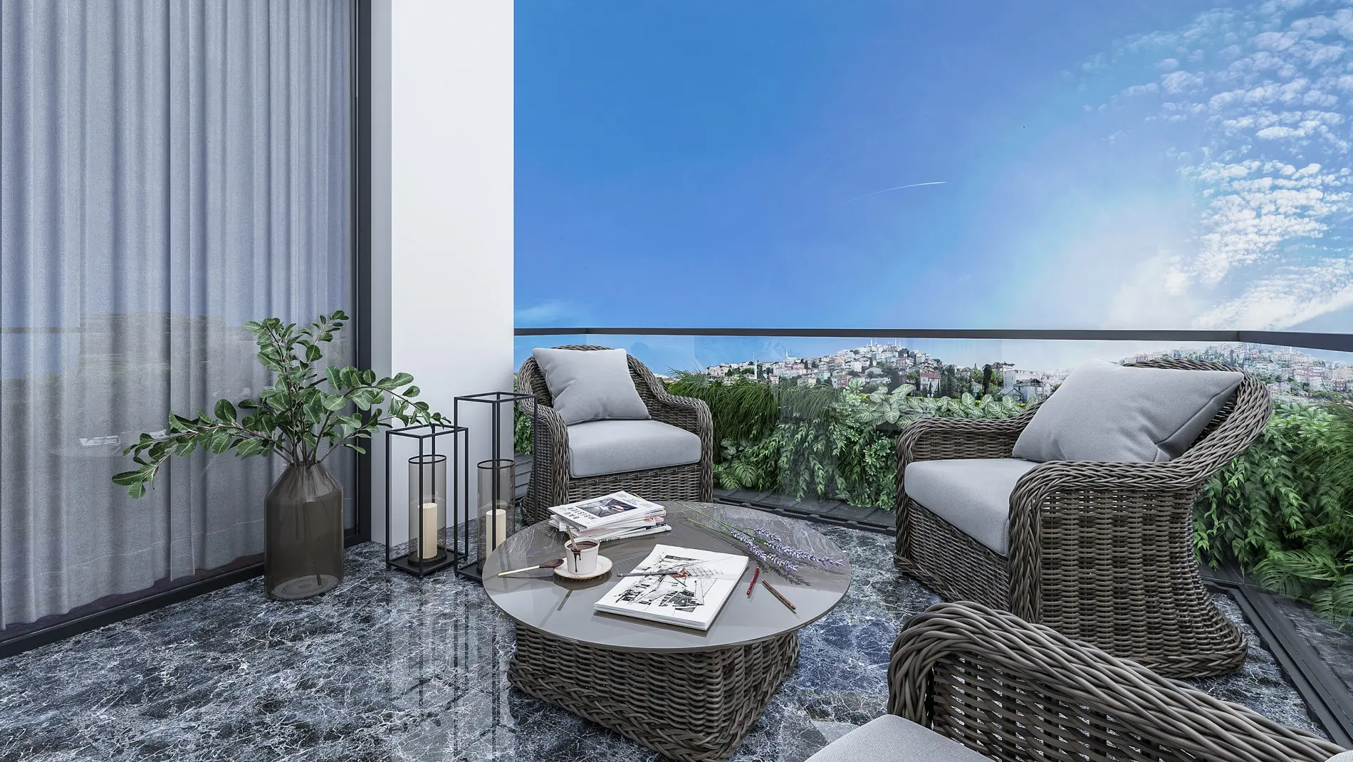 Modern Penthouse apartment interior at Vadi Çengelköy